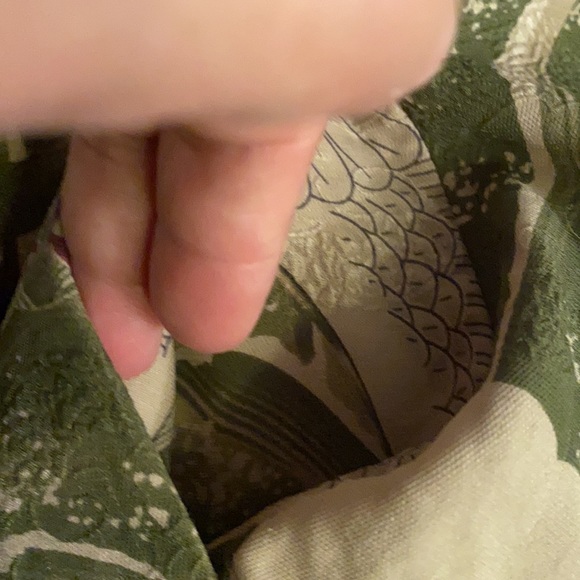 Citron Silk Green Tan Button Down Shirt S - Picture 7 of 7